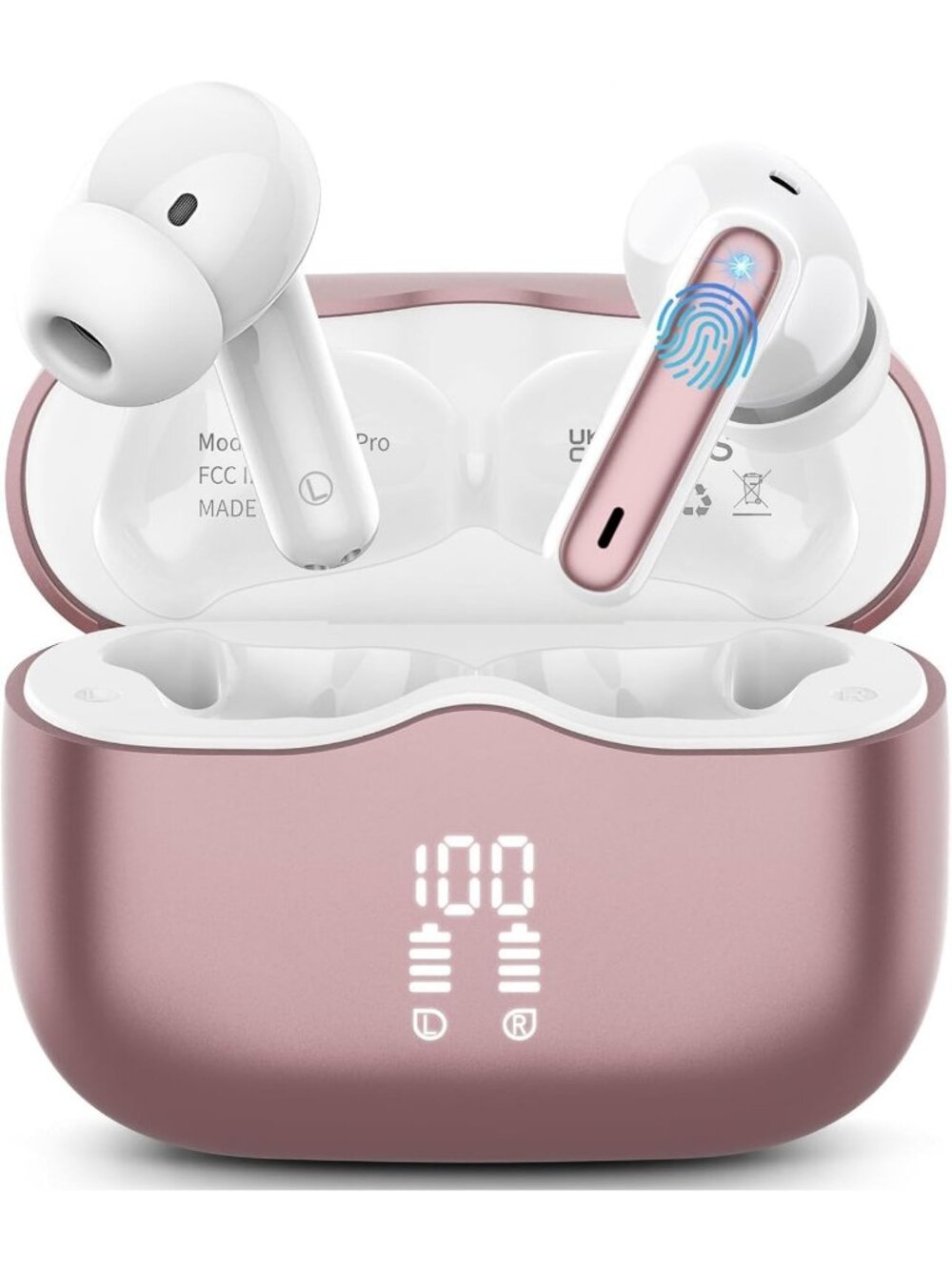 Wireless Pink 4 ENC Noise Cancelling Mic 40H Playtime In-Ear Bluetooth Earbud